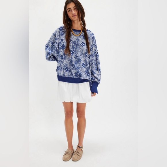 NWT Free People Steal My Sunshine Pullover ~Navy Combo~ - Picture 3 of 4